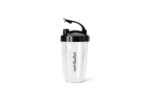 NutriBullet 24 oz To-Go Cups with Black/Green Flip-Top Lids – 2 Pack (Fits Nutribullet Pro 900/Pro+)