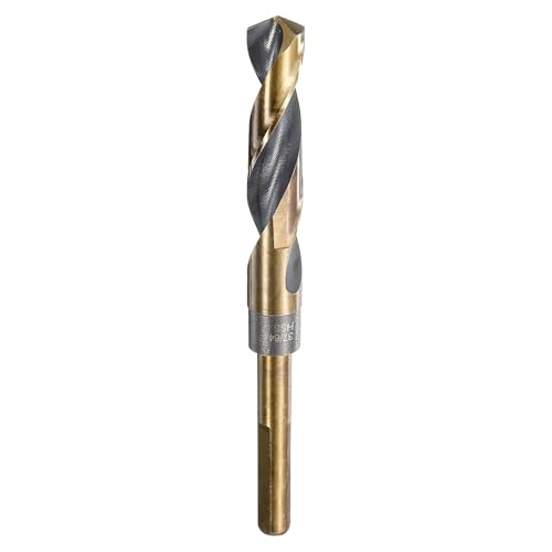HARFINGTON Twist Drill Bit 37/64" Dia High-Speed Steel 4341 Metric Drill Bits 5.7" Overall Length with Black & Gold Oxide Coating for Drilling Hard Metals, Stainless Steel, Alloy Steel