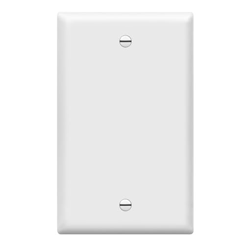 ENERLITES 1-Gang White Wall Plate Cover, Gloss Finish, Pack of 1