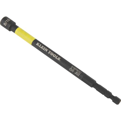 Klein Tools 516PNDC 5/16-Inch Magnetic Color-Coded Power Nut Setter, SAE, Impact-Rated Hex Nut Driver with 5-Inch Extended Reach Shaft