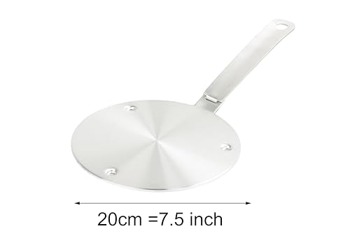 7.5 inch Heat Diffuser Stainless Steel Induction Adapter with Concave Points - Fits Gas & Induction Cooktops