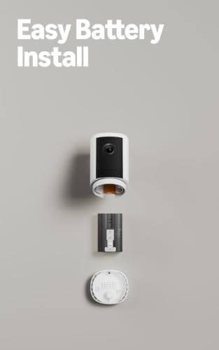 Ring Outdoor Security Camera 2K Battery White - 1 Pack, Night Vision, 6x Zoom