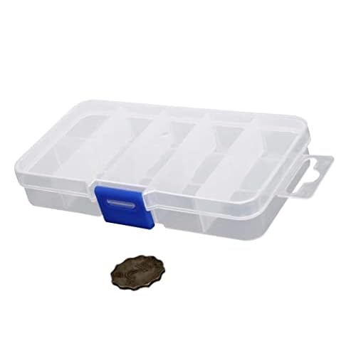 Auniwaig 2 Pcs Tool Box Tool Organizer, Plastic Hardware Box Storage for Hardware, Screws, Bolts, Nuts, Nails, Beads, Jewelry 5.12"x2.76"x0.87" Translucent