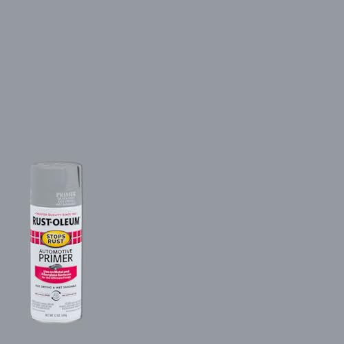 Rust-Oleum Stops Rust Automotive Primer Spray Flat Light Gray 12oz - Versatile Rust-Inhibiting Base Coat