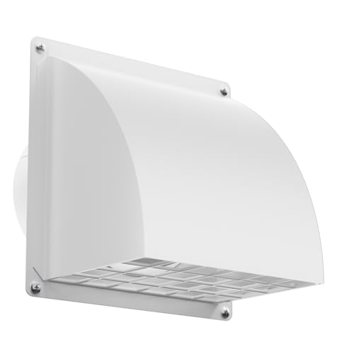 HG Power 4-Inch Outdoor Dryer Vent Cover with Removable Screen, White