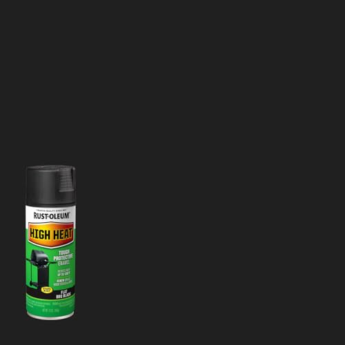 Rust-Oleum High Heat Flat Black Enamel Spray Paint 12oz for BBQ & Metal Surfaces