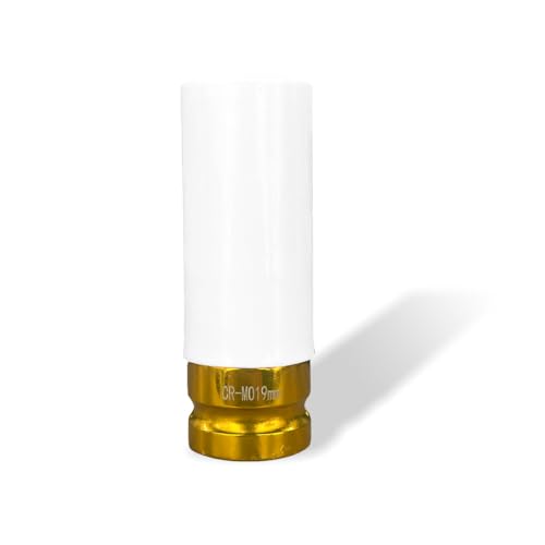 1/2" Drive 19 mm Lug Nut Impact Socket, Non-Marring Deep Lug Nut Socket, Thin Wall Wheel Rim Protector Sleeved Socket (19mm/0.7inch)