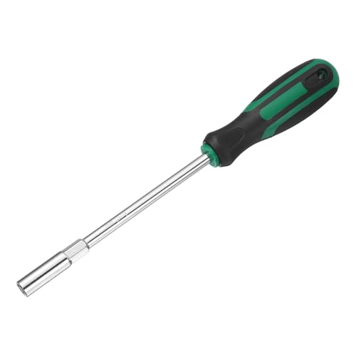 HARFINGTON Metric Nut Driver 7mm Dia 150mm Round Shank CR-V 6 Point Hex Hexagon Socket Wrench Screwdriver with Non-Slip Handle for Tightening and Loosening Fasteners