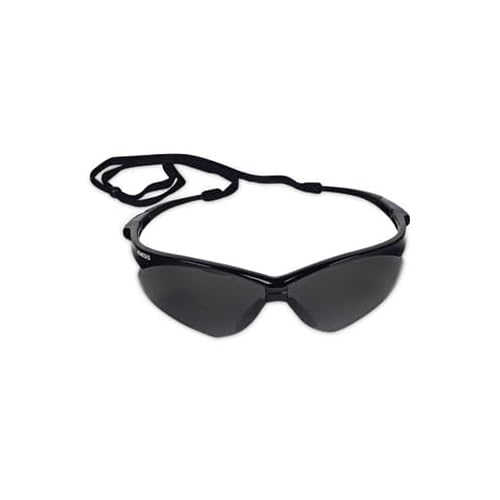 KleenGuard V30 Nemesis Safety Glasses, Black Frame, Smoke Anti-Fog Lens