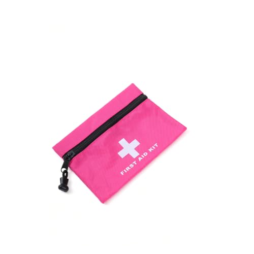 Pink Small Emergency First Aid Bag 16x11cm Travel Rescue Pouch - First Responder Storage