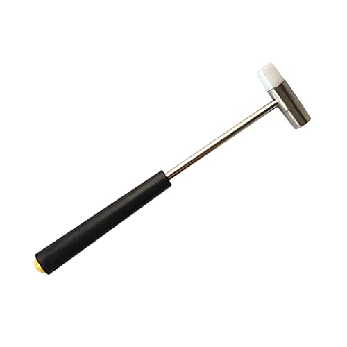 Dual Head Small Hammer, 7 Inches, Plastic Head and Metal Head, Black Plastic Grip, Double face Jewelry Mallet, Mini Hammer for Watch, Tuning, Woodworking, Toys, DIY, Leather, Instruments