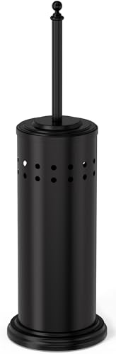 DOWRY Black Toilet Plunger with Holder, Rust-Resistant Bathroom Caddy