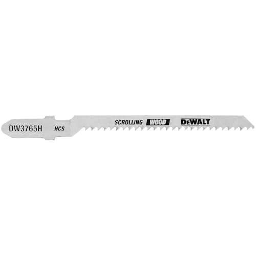 DEWALT DW3765H 3-Inch 12 TPI Trim/Coping HCS T-Shank Jig Saw Blade (5-Pack)
