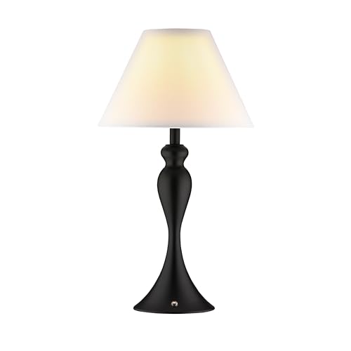O'Bright Ember Cordless Table Lamp ? Rechargeable, Touch Dimmable, Battery Operated, E26 LED Bulb, Type-C Fast Charging, Portable Lamp for Bedroom, Living Room, Office, Black