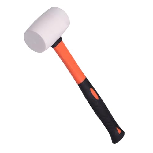 Edward Tools White Rubber Mallet Hammer - Harden - Non marking - Durable Eco-Friendly Hammer for Flooring, Camping, Tent Stakes, Woodworking, Pavers - Ergo Grip Handle - Flat Surface Head (8 oz)