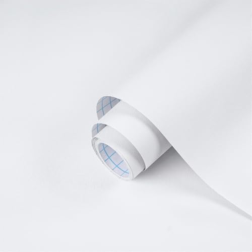 Dimoon 17.7x118 White Peel and Stick Embossed Vinyl Wallpaper Eco-Friendly Wall Covering