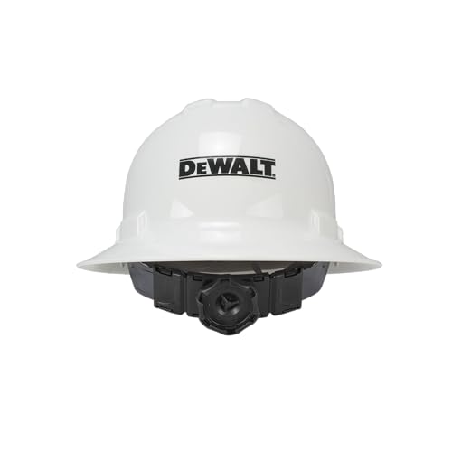 DEWALT DPG11FB-W Full Brim Hard Hat ? Made in USA ? White ? ANSI Z89.1 Type 1 Class G & E ? 6-Point Ratchet Suspension