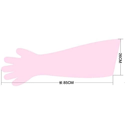 50 Pcs Insemination Long Gloves Disposable Plastic Film Gloves, Veterinary Insemination Rectal Long Gloves 35 inch Long for Livestock Gastrointestinal Examination