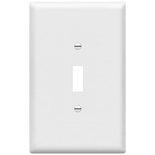 ENERLITES Oversized White Toggle Light Switch Wall Plate - 1 Pack