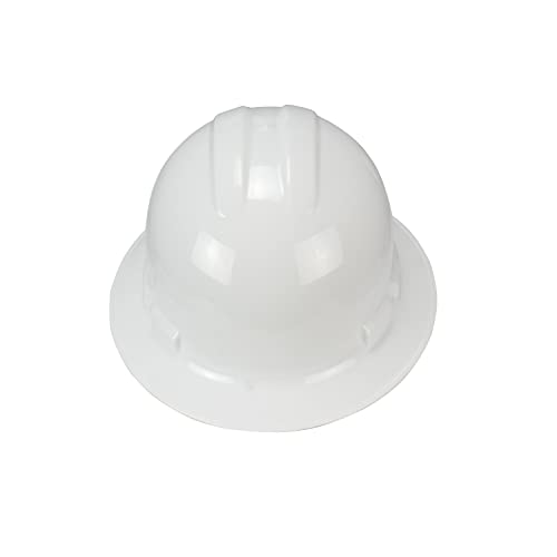 DEWALT DPG11FB-W Full Brim Hard Hat ? Made in USA ? White ? ANSI Z89.1 Type 1 Class G & E ? 6-Point Ratchet Suspension
