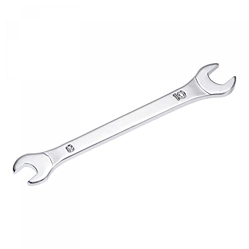 uxcell Thin Open End Wrench, 8mm x 10mm Metric Mirror-Chrome Plated High Carbon Steel, for Household Maintenance and General Repairs