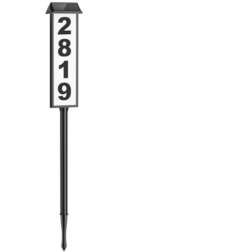 Brightever Solar Address Sign 1 Pack with Dual Panels & 3 Adjustable Heights