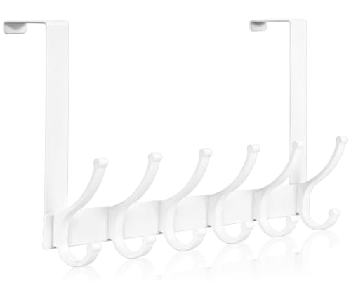 Optish Over The Door Hooks White 1Pack - Space-Saving Bathroom & Closet Organizer