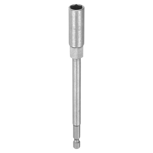 HARFINGTON Nut Driver Drill Bit 10mm Metric Impact Socket 1/4" Hex Shank 6" (150mm) Extra Long 6-Point Sockets Quick-Change CR-V Steel Bolt Setter for Power Drill Drivers