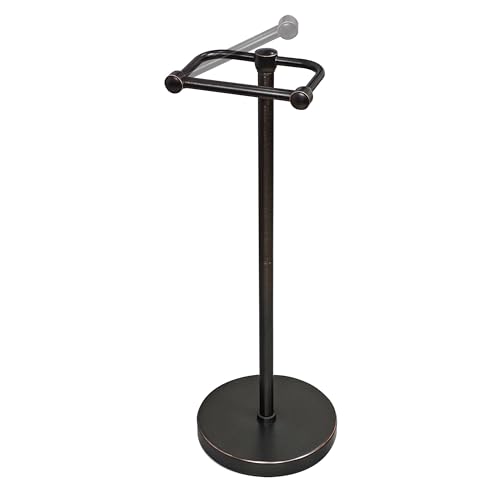Toilet Paper Holder Stand, Post Pivoting Design Free Standing Toilet Paper Holder, SUS304 Stainless Steel Toilet Paper Roll Holder, Heavy Stable Base (Oil Rubbed Bronze)