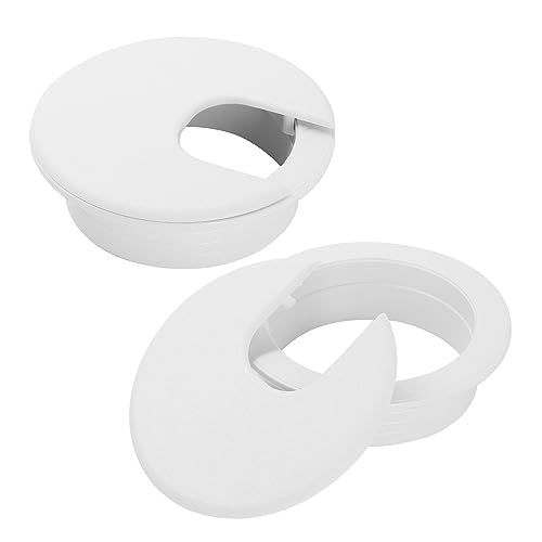 JTemgle 2-Inch White U-Shape Desk Grommet Set of 2 - Cable Management
