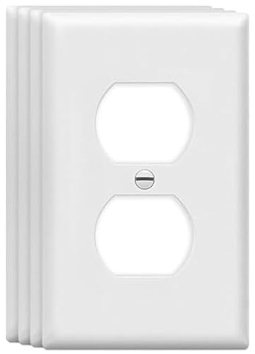 ZEFTV 4 Pack Duplex Wall Plates - 1-Gang Switch & Outlet Cover, White