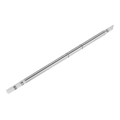 HARFINGTON Soldering Iron Tips T12-K 4.5mm Tip Width Nickel-Plated Knife Tip Fast Heat up Solder Replacement Tip for Fine welding, Electrical Solder Station, Silver Tone