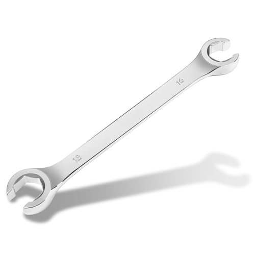 Auniwaig 16mm x 18mm Flare Nut Wrench 0.63 x 0.71 Inch Metric Double Open End Geardrive Flare Nut Wrench for Removing Replacing Nuts 1 Pcs