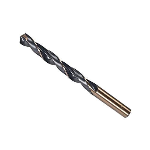 Twist Drill Bits, 12mm Cutting Edge, Titanium & Nitride Coated High Speed Steel 4341 Round Shank - (Applications: for Stainless Steel Drilling Machine), 1-Piece