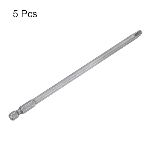 HARFINGTON 5pcs #3 Phillips Screwdriver Bit PH3 1/4" Hex Shank 6" (150mm) Long Magnetic S2 Steel Industrial Grade Screw Driver Bit Cross Head Electric Drill Bits 0.236" (6mm) Rod