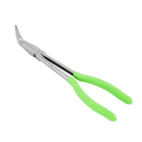 OEMTOOLS 22623 Angled Needle Nose Pliers 11", 90¡Æ Long Needle Nose Pliers, Rust Resistant, Heat-Treated Steel Construction, Automotive, Construction, and Jewelry Making Tools