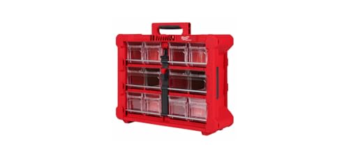 Milwaukee PACKOUT Tilt Bin Organizer – 2 Large + 8 Small Bins, 40lb Capacity