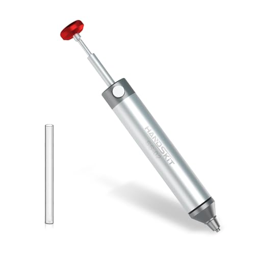 Solder Sucker,HANDSKIT No Clog Desoldering Wick for Solder Removing Heat Resistant Sucking Nozzle Tube Desolder Tool Soldering Pump Strong Vacuum Suction Remover Desolder Gun Solder Iron Cleaner