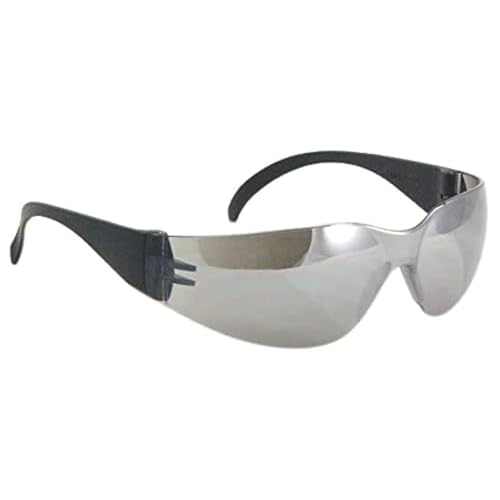 Galeton 11025 Outlaw Lightweight Anti-Scratch Lens Safety Glasses with Extra Wide Temples, Silver Mirror