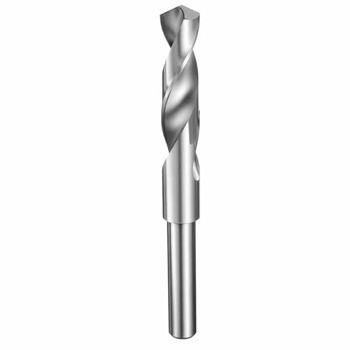 HARFINGTON 17mm Drill Bit 1/2" Reduced Shank Round 4241 High Speed Steel Uncoated (Bright) 118¡Æ Standard Point for Plastic Wood Copper Aluminum Iron Medium Soft Metal