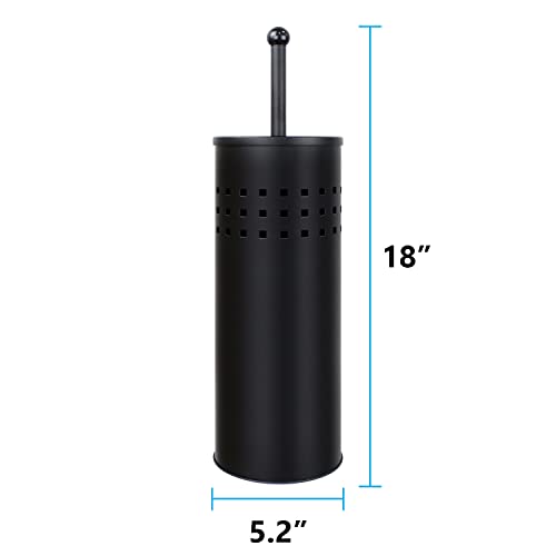 Black Toilet Plunger with Holder for Bathroom & Bathtub Drains - Compact & Quick Dry