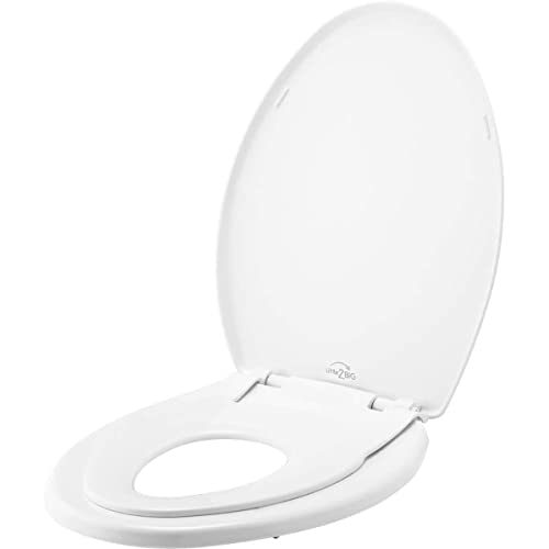 Little2Big Toilet Seat with Built-In Toddler Potty Training Seat, Slow Close, Easy to Install, Made in USA, ELONGATED, White