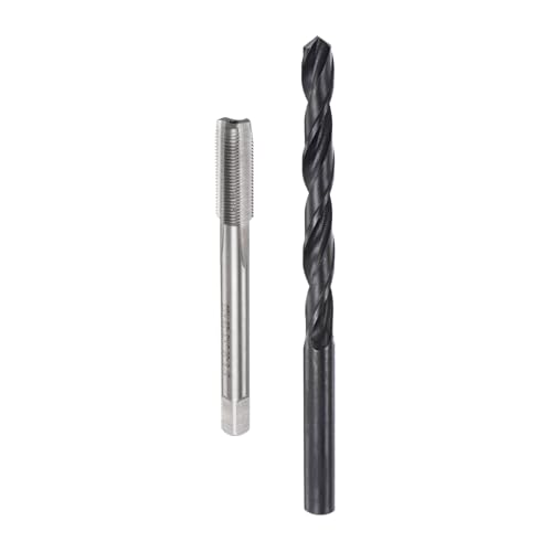 uxcell Tap and Drill Bit Set, 5/16-36 UNS Thread Tap & 9/32" Black Oxide Twist Drill Bit, Straight Flute Tap Tapping Threading Repair Tool Kit