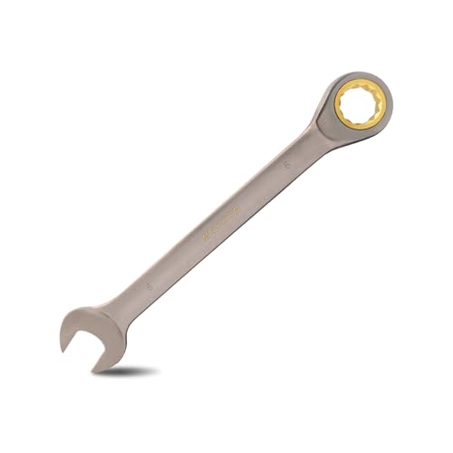 Meccion Combination Wrench 6mm Metric Open End Ratcheting Wrench - Industrial Grade Gear Spanner with Grey Nickle Plated
