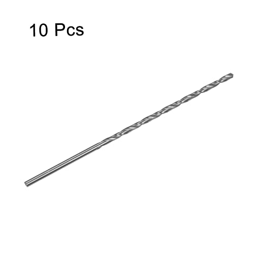 HARFINGTON 10pcs Extra Long Drill Bits, 3mm HSS Drill Bit with High Speed Steel Straight Shank 120mm Length for Metal Woodwork Plastic Aluminum Alloy