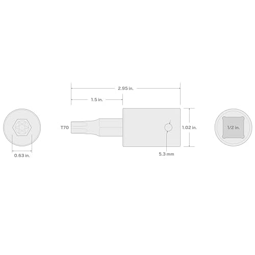 TEKTON 1/2 Inch Drive x T70 Torx Impact Bit Socket | SIB24270