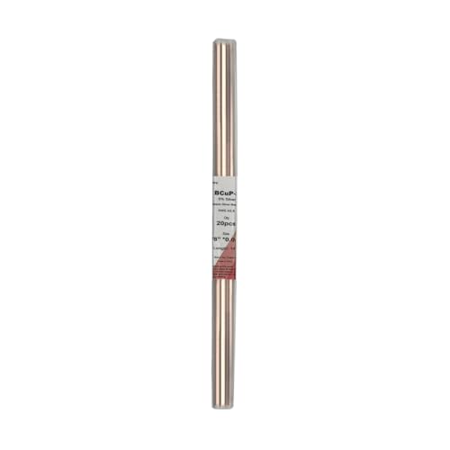 Silver Brazing Rods 5% BCuP-3 20 Flat Bar Welding Stick JAgP-5 Silver Phos Solder Rods 0.050"x1/8"x14" for Gas Soldering Torch Accessory Air-conditioners, Refrigerators and Freezers