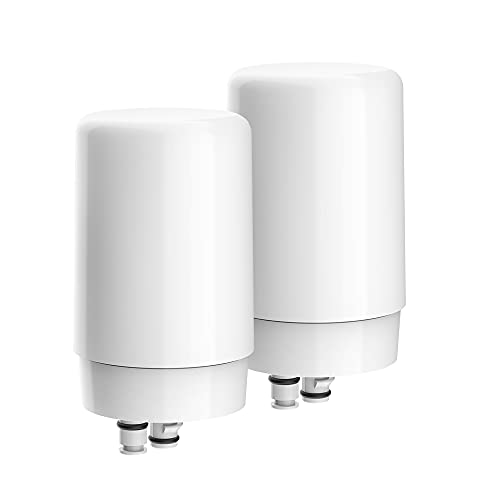 AQUA CREST 7027W Faucet Water Filter Replacement Pack - White, 2 Filters