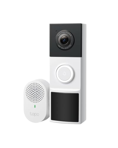 Tapo 2K Wireless Video Doorbell with Chime - Battery Only, 160° Wide View, D210