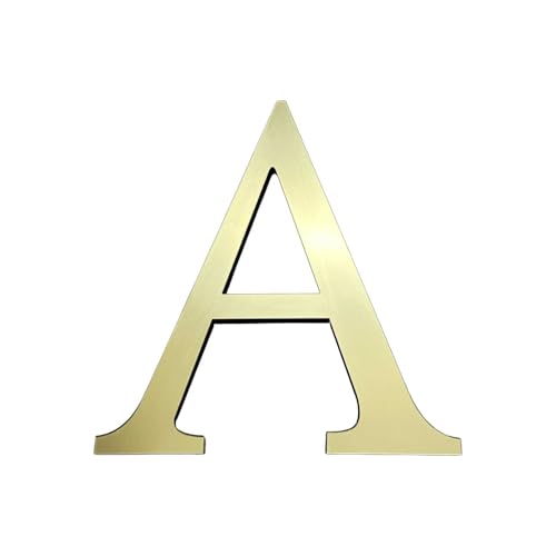 HXymxkeqi A Large 3D Acrylic Letter Wall Sticker - Light Gold, 20cm, Self-Adhesive